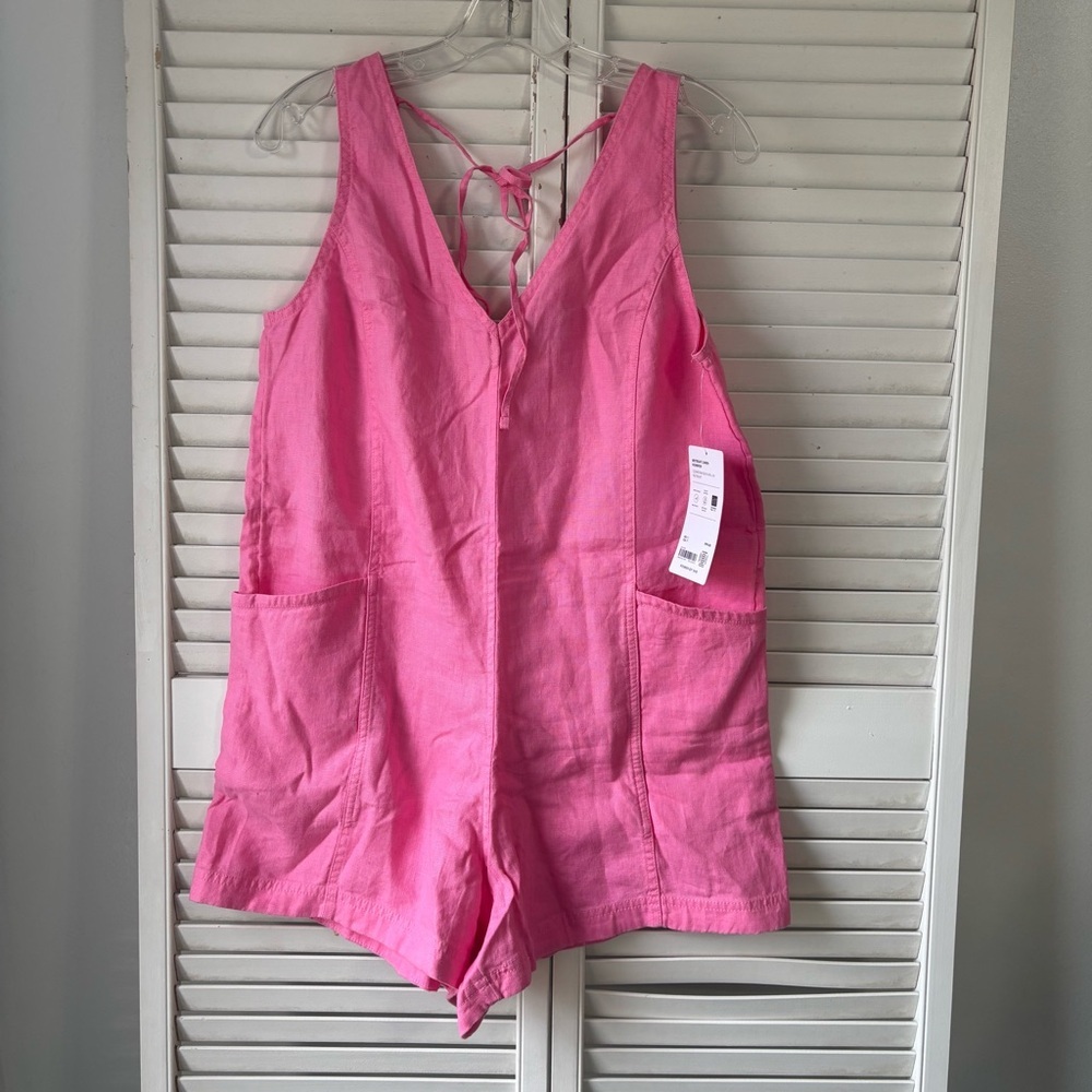 Athleta Retreat Linen Romper XS Pink NWT - Picture 10 of 11